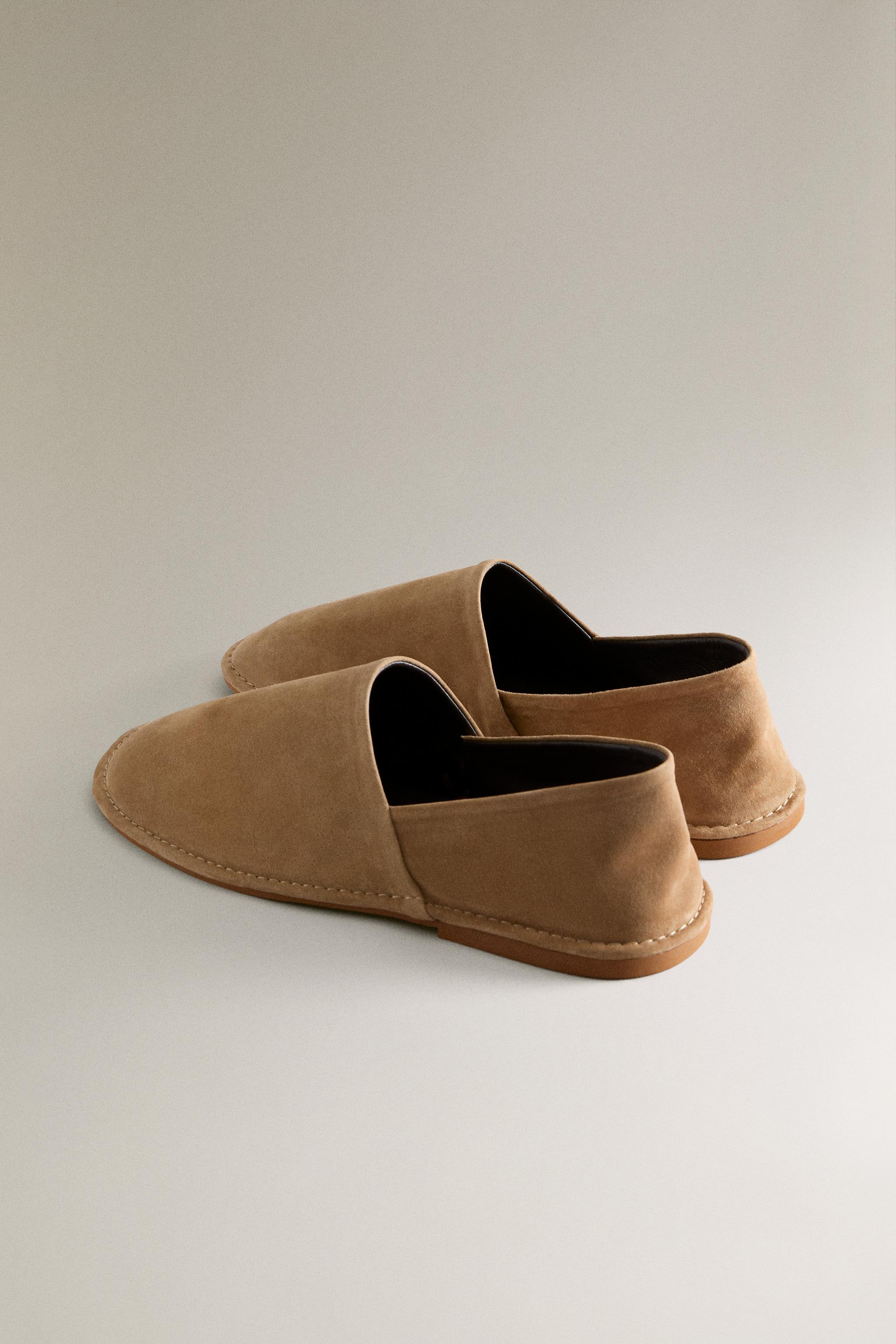 LEATHER FOLDABLE-HEEL SLIPPERS